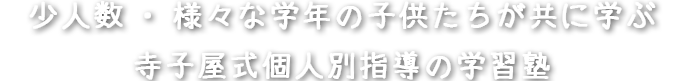 少人数・様々な学年の子供たちが共に学ぶ寺子屋式個人別指導の学習塾